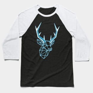 Geometric Blue Light line Stag Low-poly Head Baseball T-Shirt